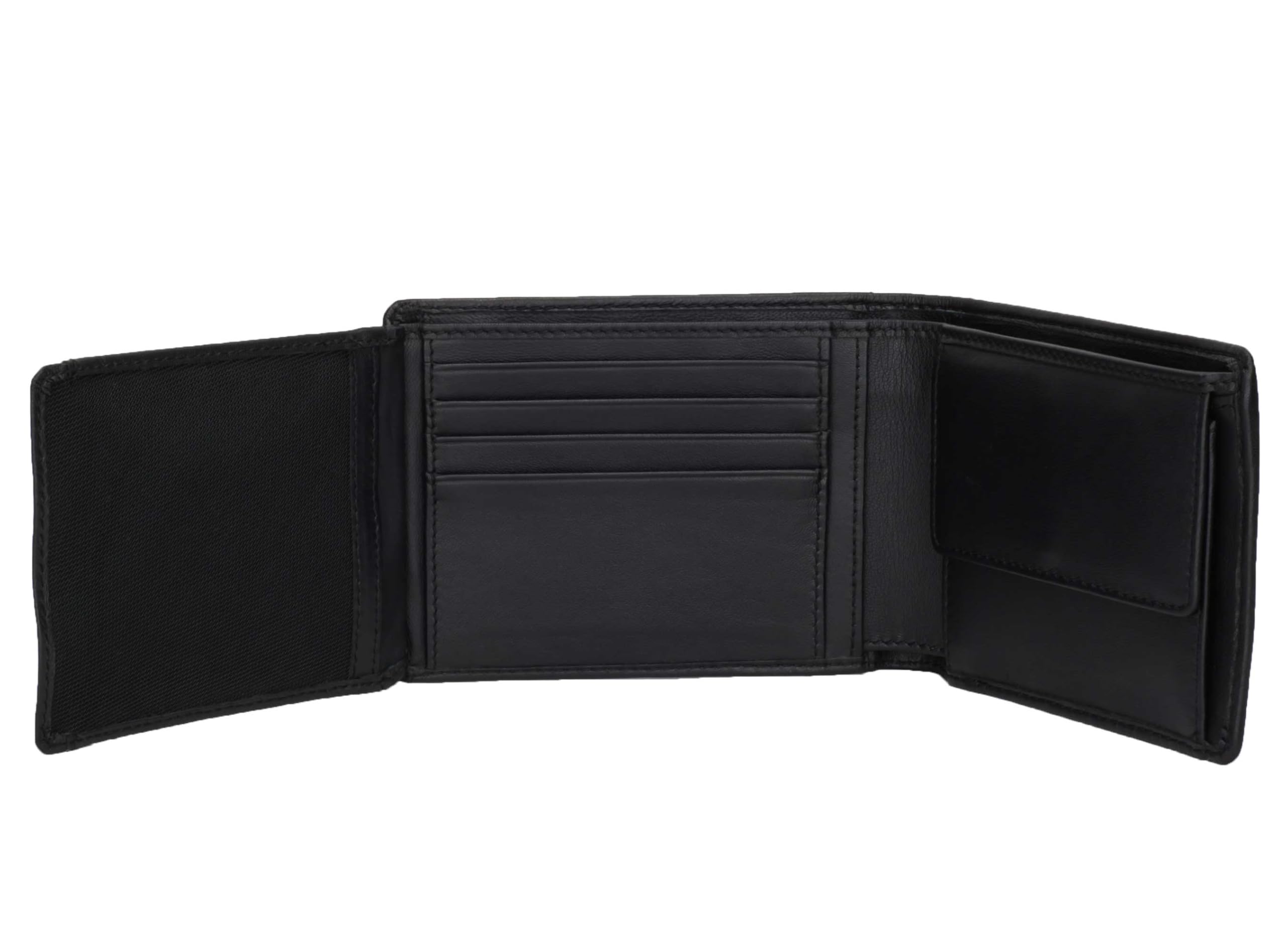 DiLoro Italy Mens Leather Wallet Bifold Flip ID Coin Section RFID Protection