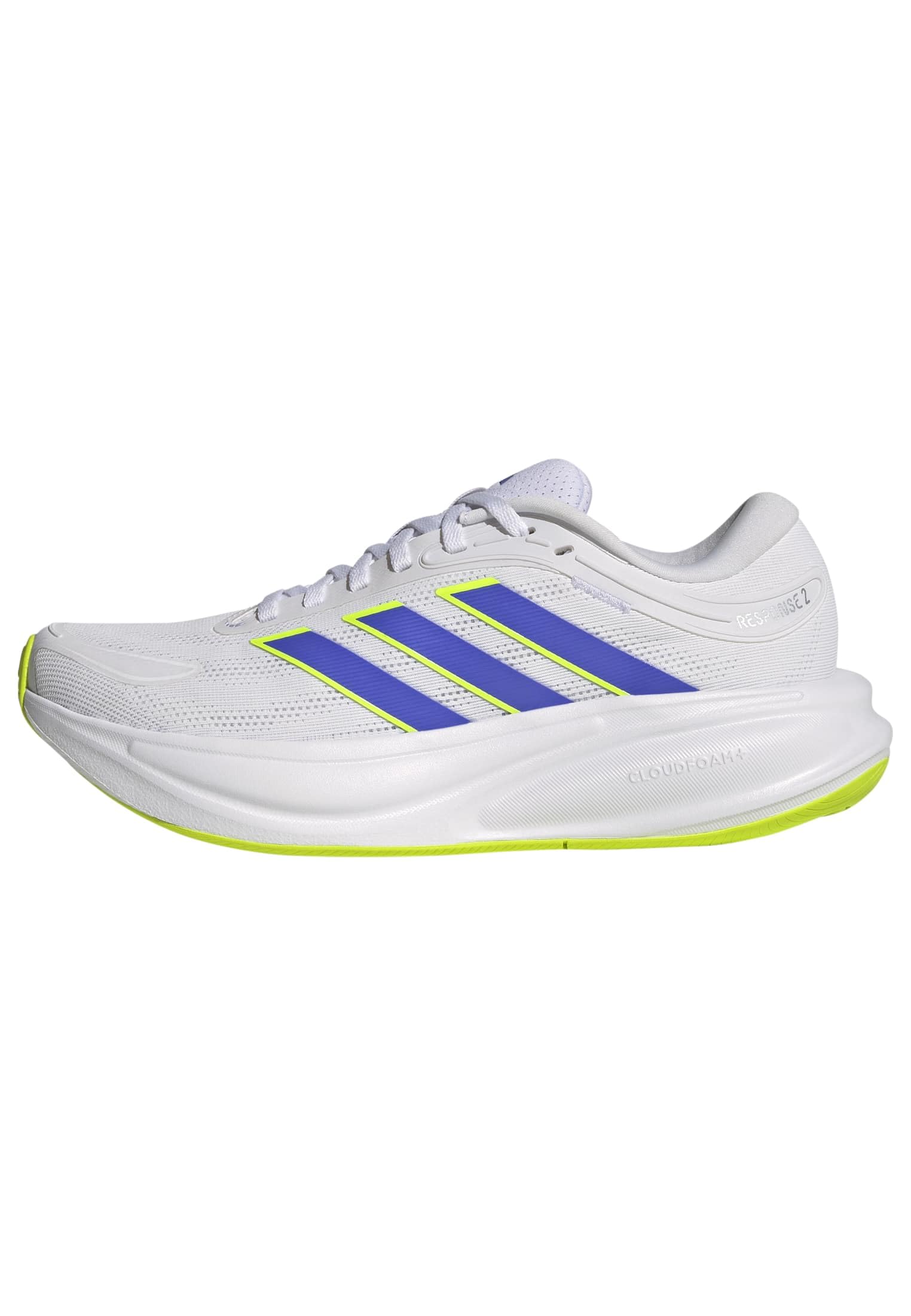 adidas Women's Response 2 Running Shoes, FTWR White/Cobalt Blue/Lucid Lemon, 6.5 UK