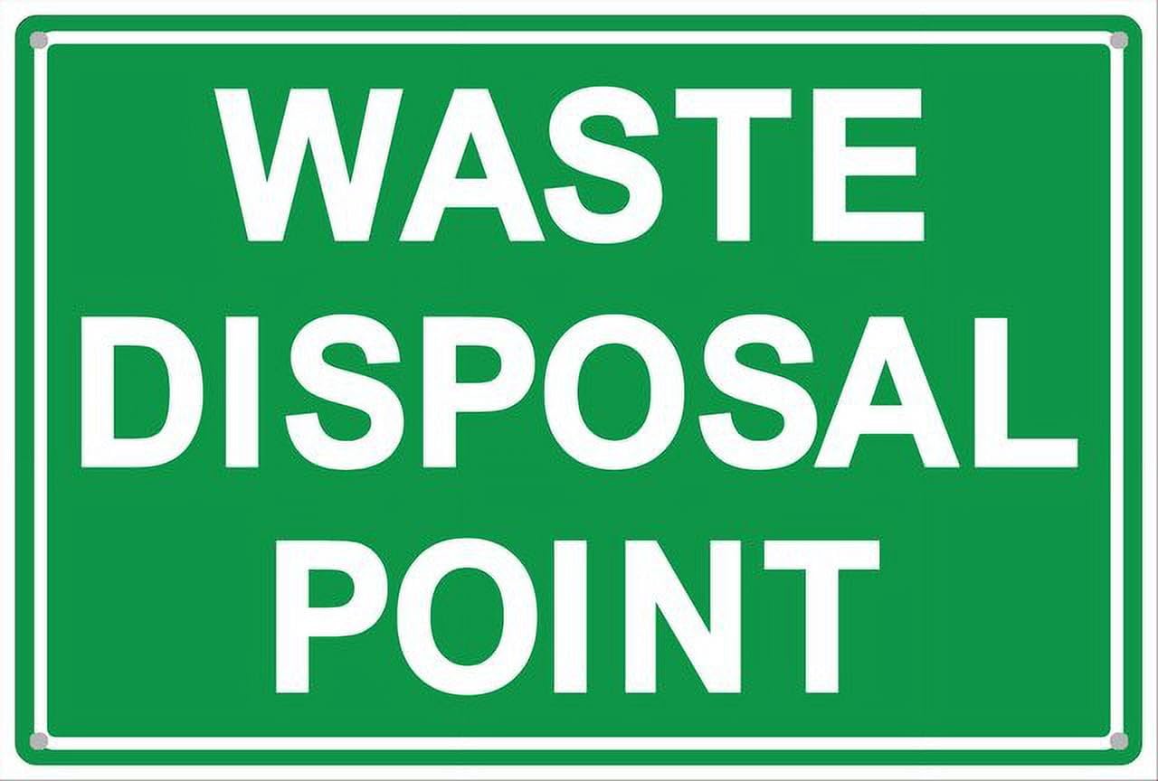 Waste Disposal Point Aluminum Tin Sign 12"x8" For Homeowners, Facility Staff - Home Kitchen Wall Decor