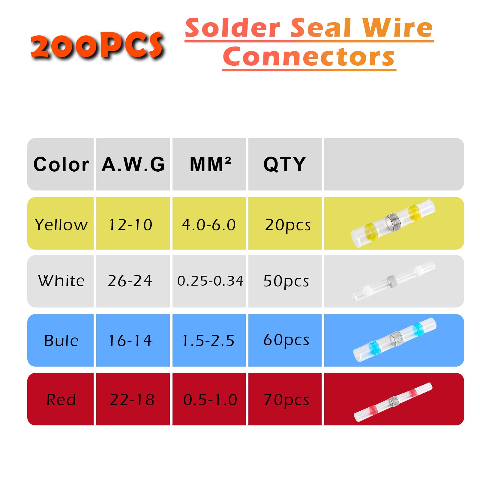 300 Pièces étanche Thermorétractable Tube Soudure ... – Grandado