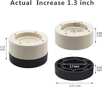 4 Sets Furniture Risers Bed Risers (Beige), 1.3 inch Heavy Duty Bed Lifts Risers for Table, Sofa, Couch, Desk, Chair Risers Supports Up to 1,300 lbs