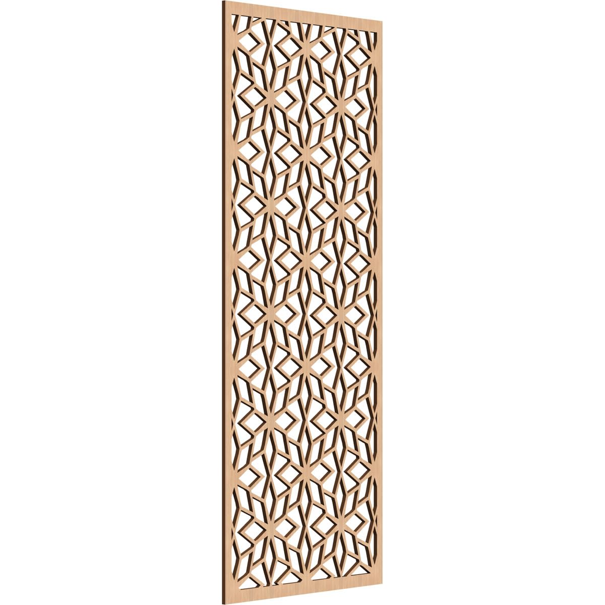 25 3/8"W x 64 3/8"H x 3/8"T Lake Decorative Fretwork Wood Wall Panels, Hickory