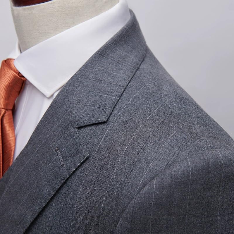 Tailored Slim Fit Suit Set for Men 3 Piece Business Tuxedo with Pants Vest Wedding Formal(XXXX-Large) Gray2