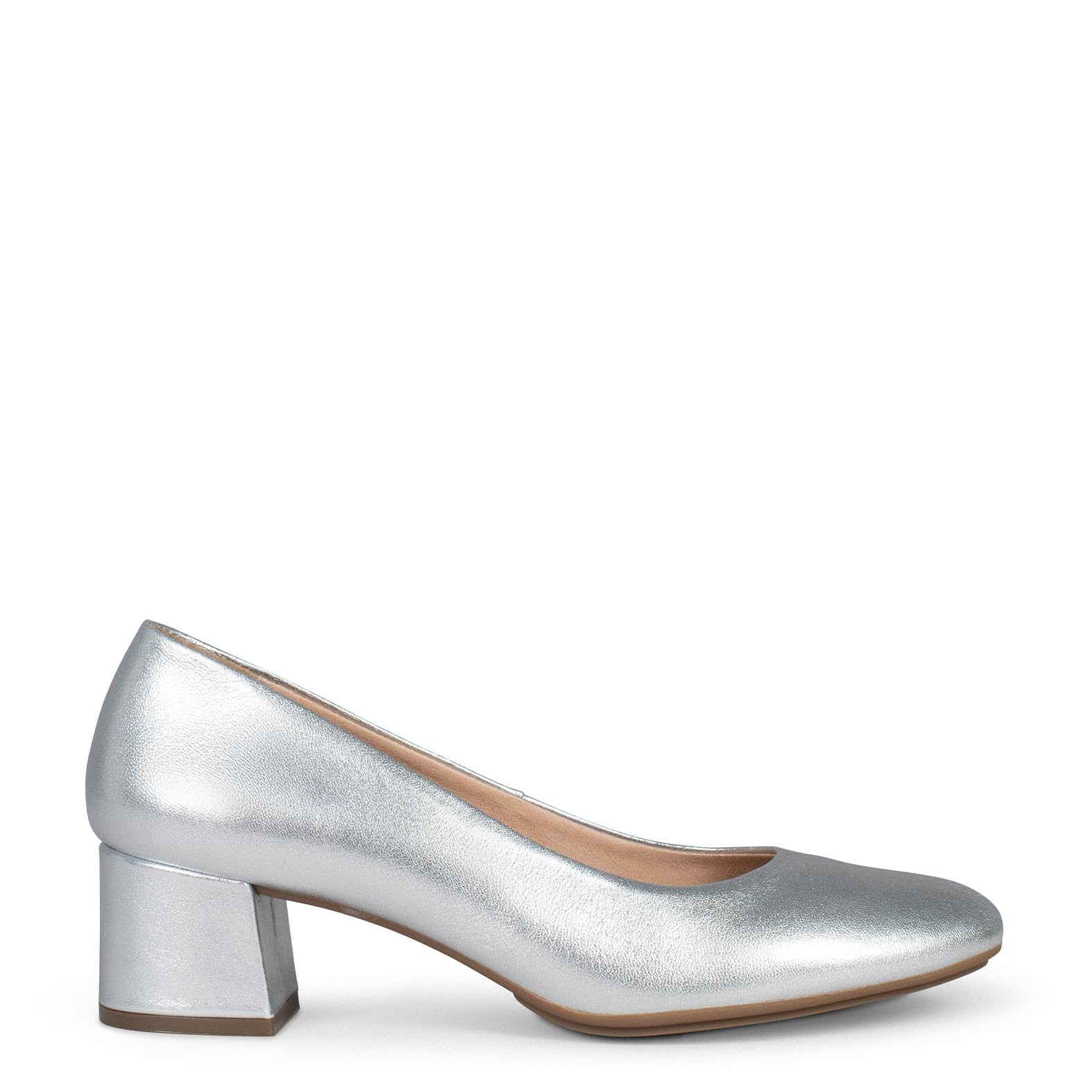 miMaO. Zapatos cómodos con Puntera Redonda en Piel de napa Metalizada y Plantilla de Gel. Hecho en España