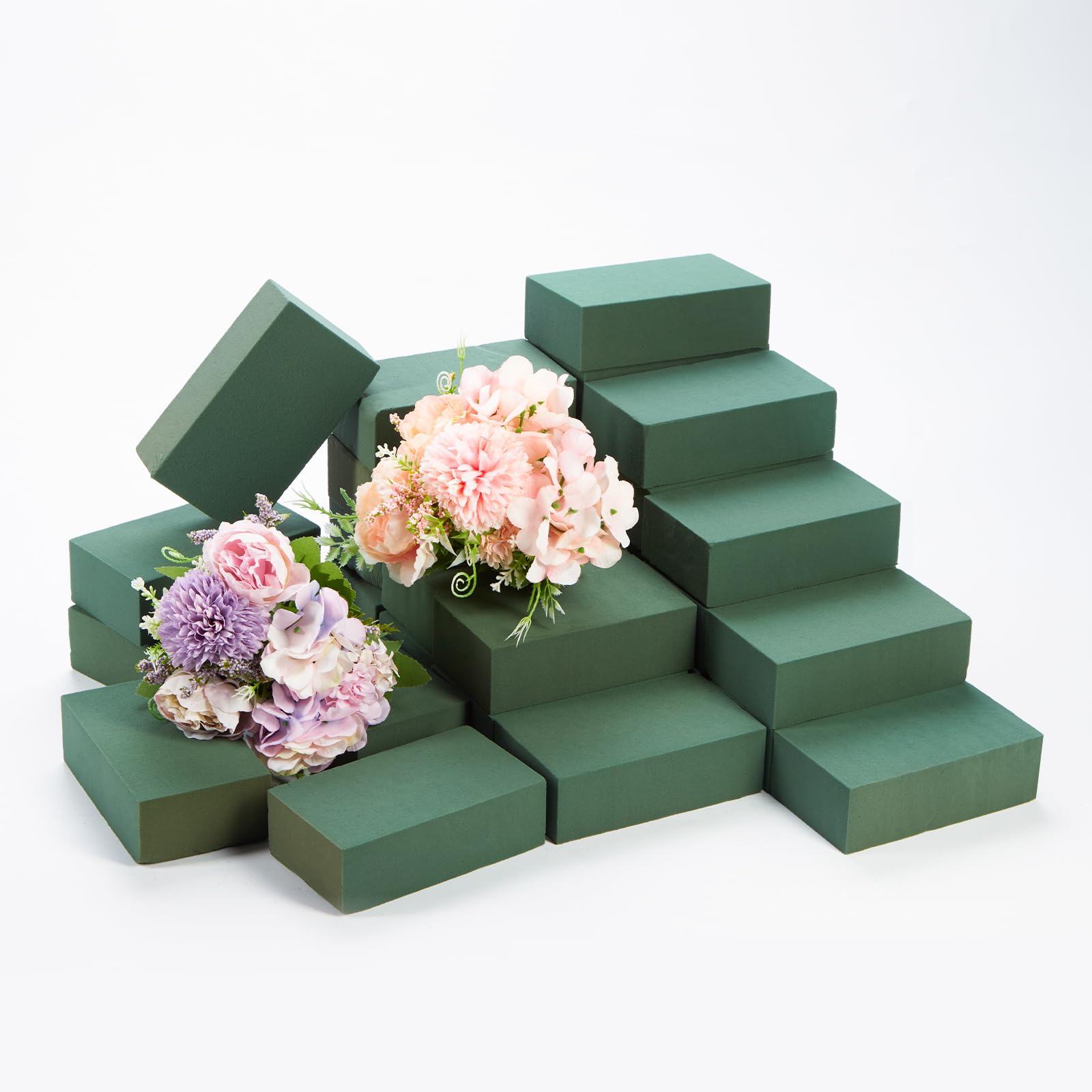GNRZZT 30 PCS Floral Foam Blocks 5 5L x 3 1W x 1 7H Green Dry Wet Flower
