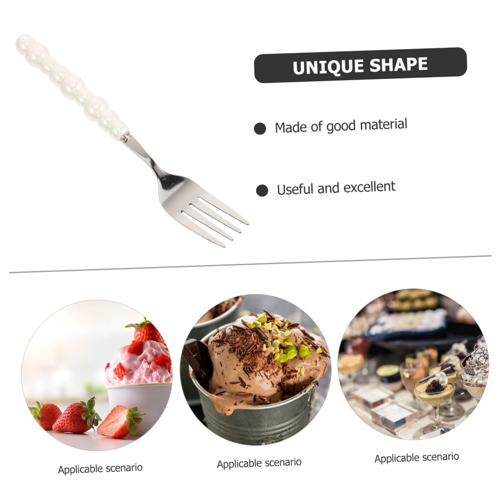 NAMOARLY Dessert Tableware for Home Ceramic Handle Metal Forks Ice Cream Utensils