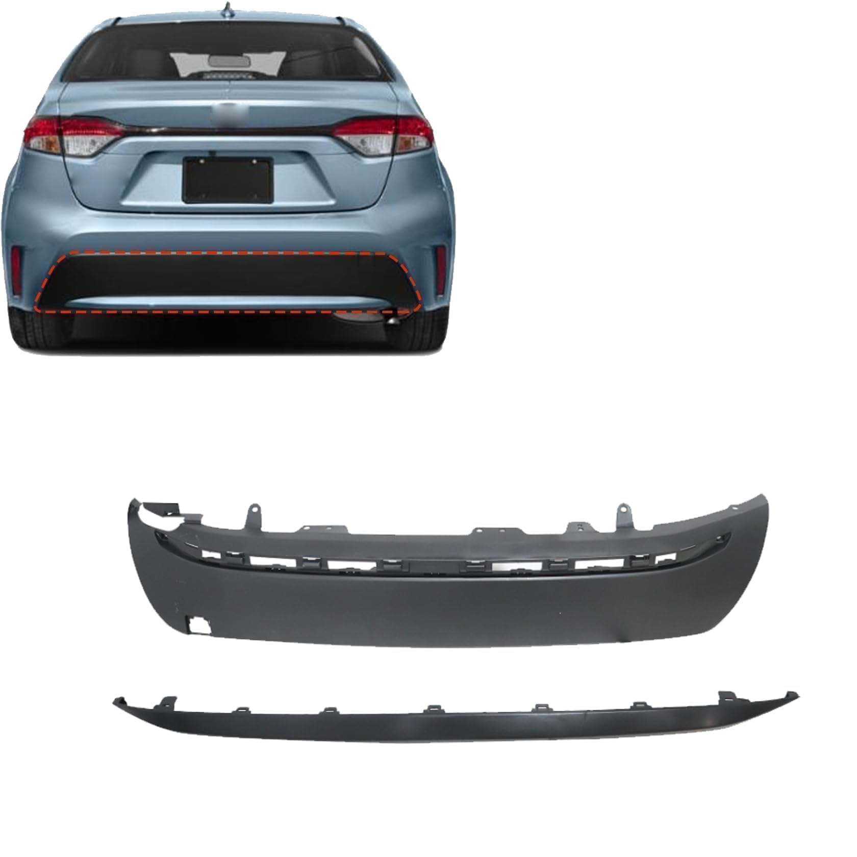 TOYOTA COROLLA 1.5 DX リヤーゲート Amazon.com: FZJDSD Black Rear Bumper Lower Valance Cover
