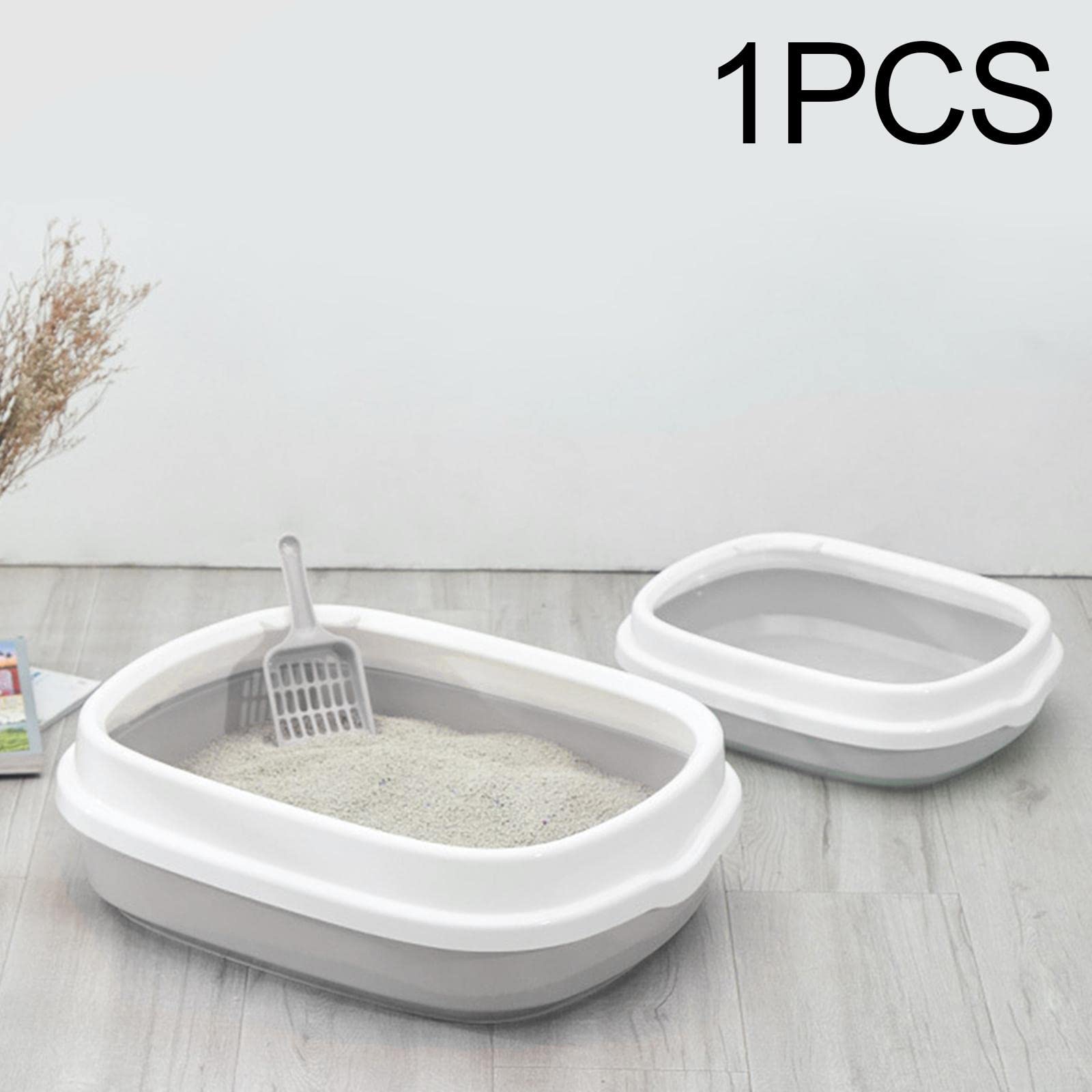 B Baosity Arenero para Gatos Bandeja de Arena Caja Sanitaria Inodoro para Gatitos con Marco Desmontable Que Reduce Salpicaduras Base Antideslizante Y Herramient
