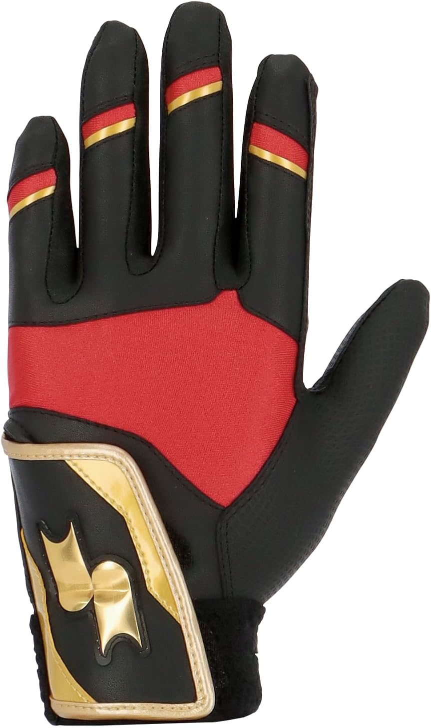 SSK BG5012WF Baseball Batting Gloves for Boys Single Band, Both Hands, White x D Blue, JML