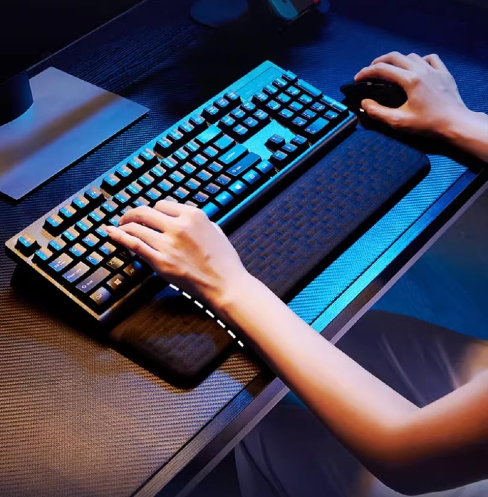 Support Clavier Ordinateur avec Repose Poignet,Support Poignet Clavier Ergonomique pour Clavier Gamer Mecanique,Bureau,Dactylographie,Jeux