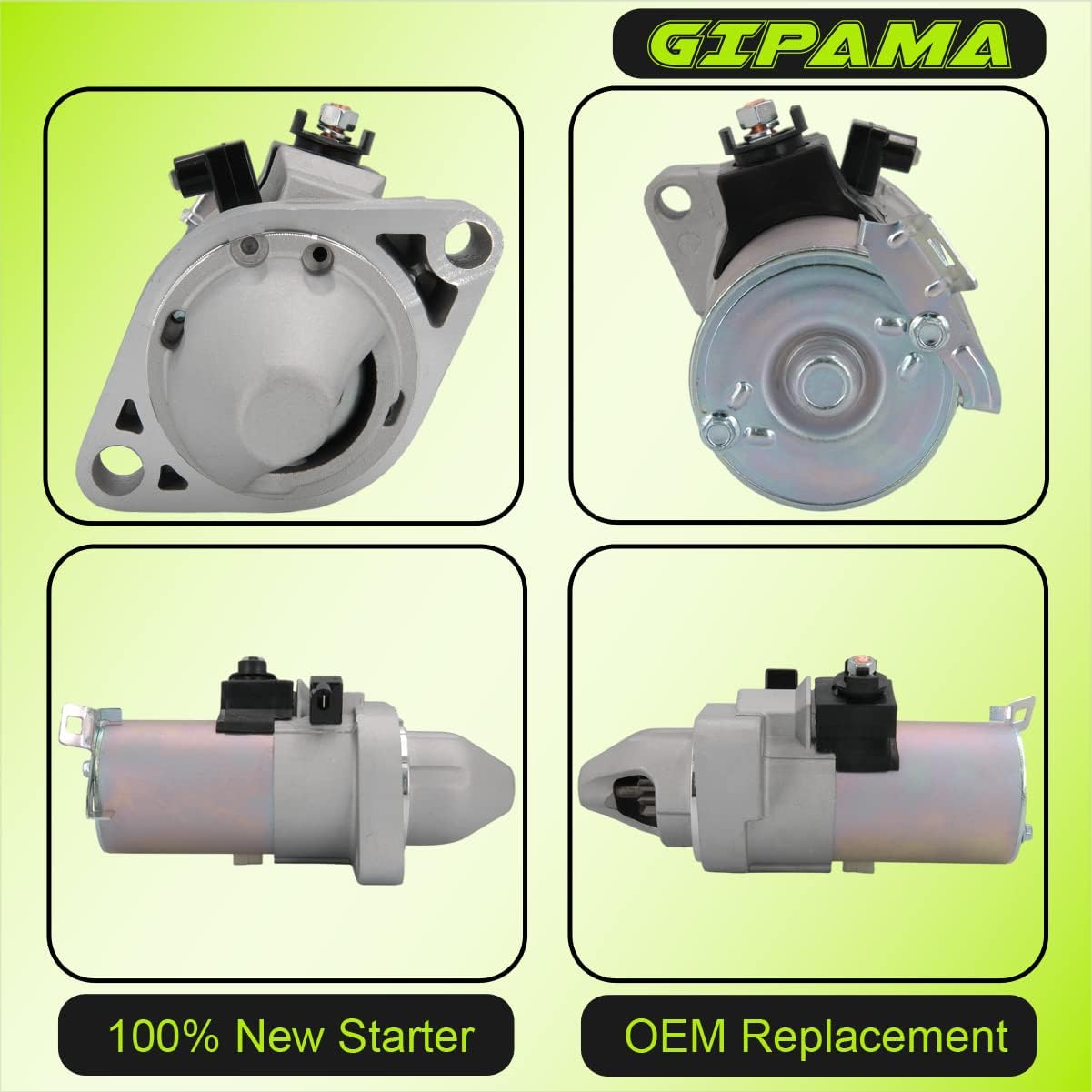 Gipama New Electrical Starter 17844N Replacement for Honda CR-V 2002-2006 L4 2.4L(17844)