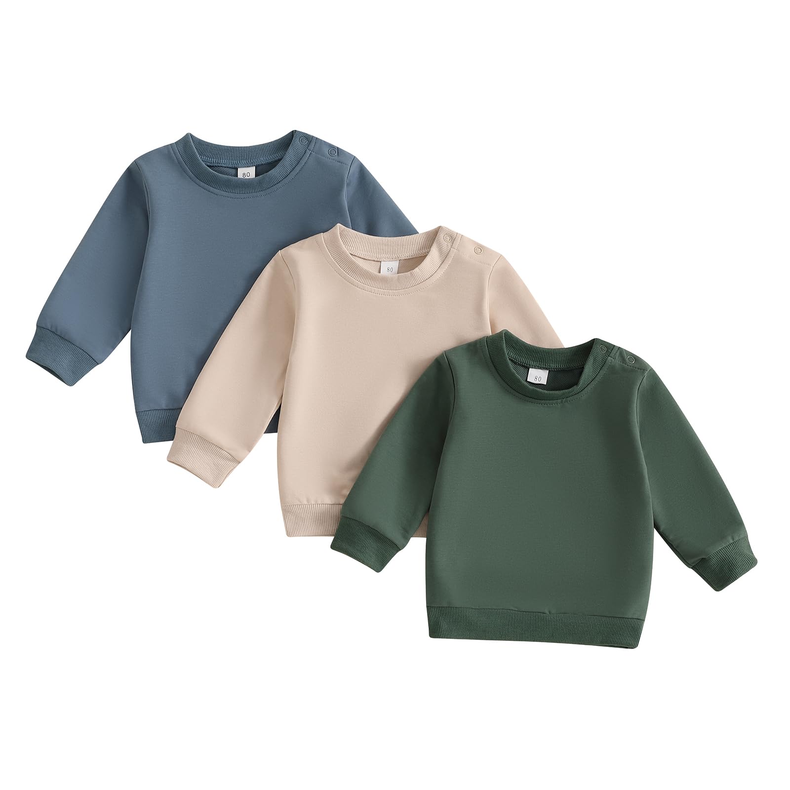 Maglia a maniche lunghe per neonati Jersey di cotone beige mélange