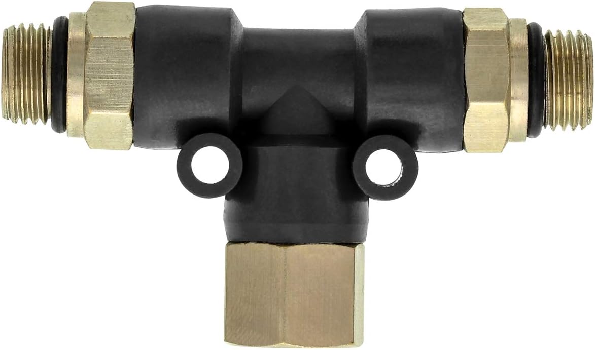 Master Airbrush 2-Way Air Hose Splitter Manifold - 1/8" BSP Fittings; 2 Male Air Outlets and 1 Female Air Inlet