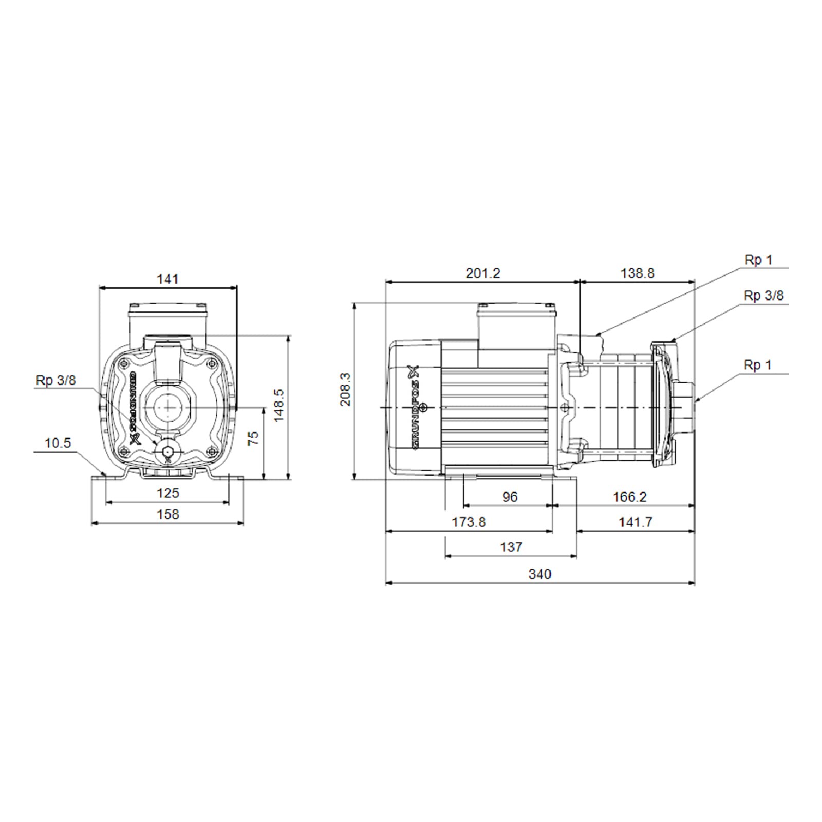 Grundfos Bombe cm-3-5 1x220-240v 0,67PS