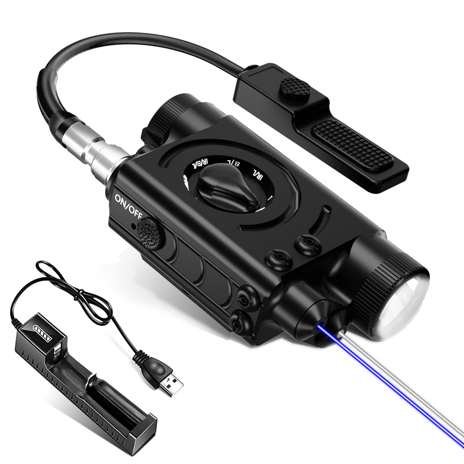 Buy 2023 Updated Rechargeable Aluminum 1000 Lumens Blue Laser Light