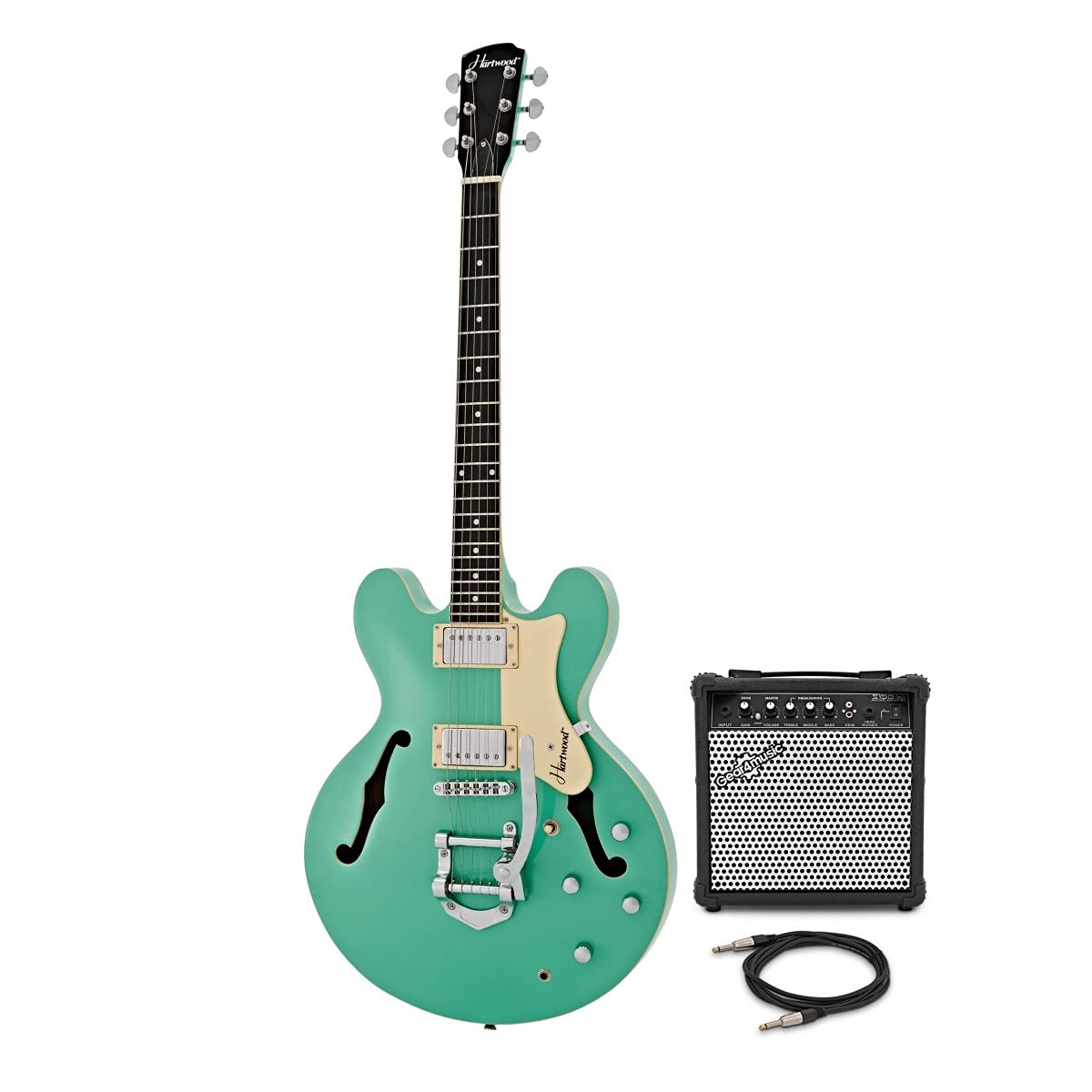 Buy Semi Acoustic Archtop Guitar 15W Pack Hartwood Revival Jade Green