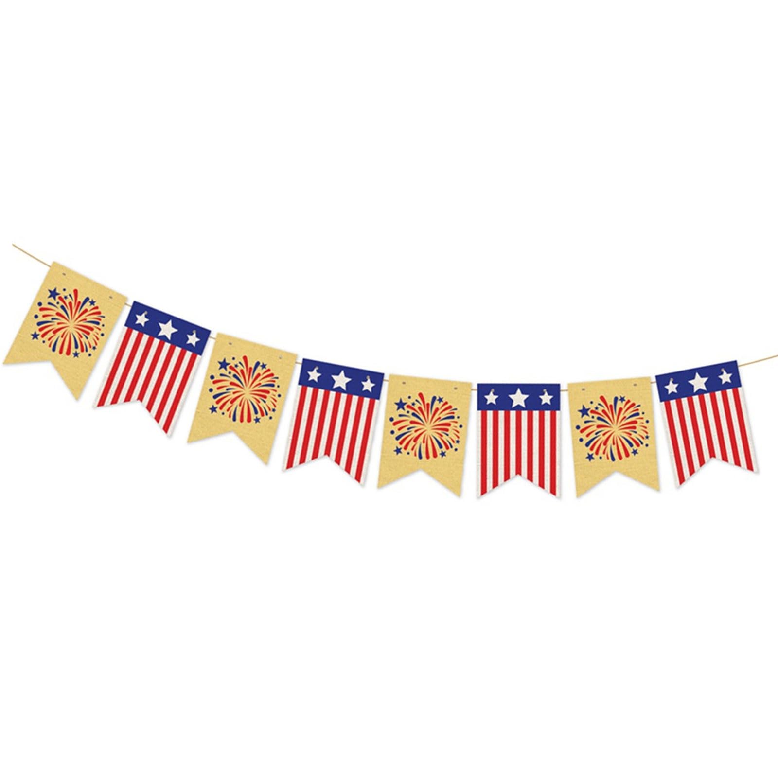 Xinsheinelry Of 5 Burlap Patriotic Decorations for Party and Home Celebration Red White Blue Banners