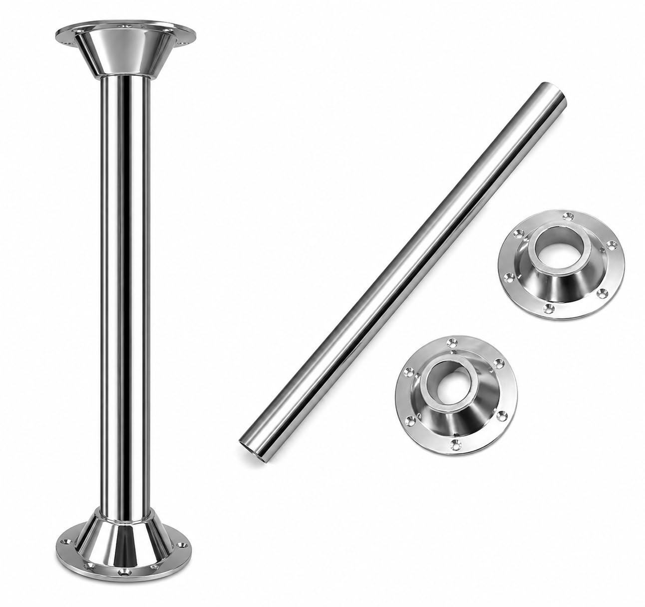 Pata de Mesa Camper y Caravana – CONICA para Furgonetas y Campers, Tubo 70 cm de Altura, Ligera y Resistente – Soporte Estable para Mesas en Autocaravanas
