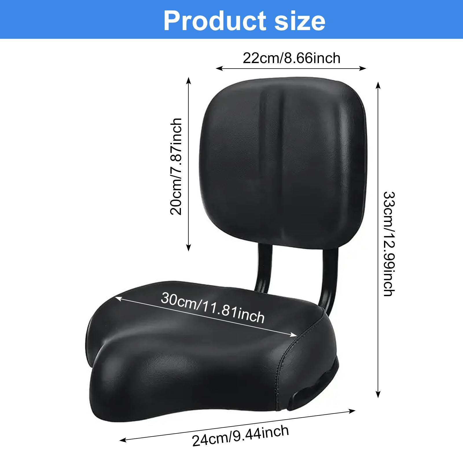 Selle de vélo surdimensionnée en cuir confortable pour vélo de ville avec rembourrage en latex, sièges confortables en cuir remplis de latex, excellente selle de vélo de rechange pour homme et femme