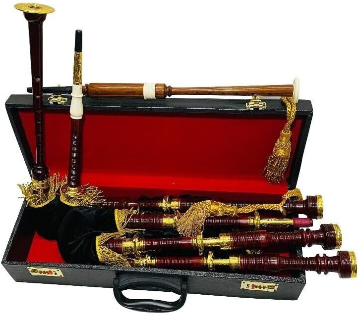 Full Size Great Highland Bagpipes - Scottish Playable Bagpipe With Hard Case & Tutor Book