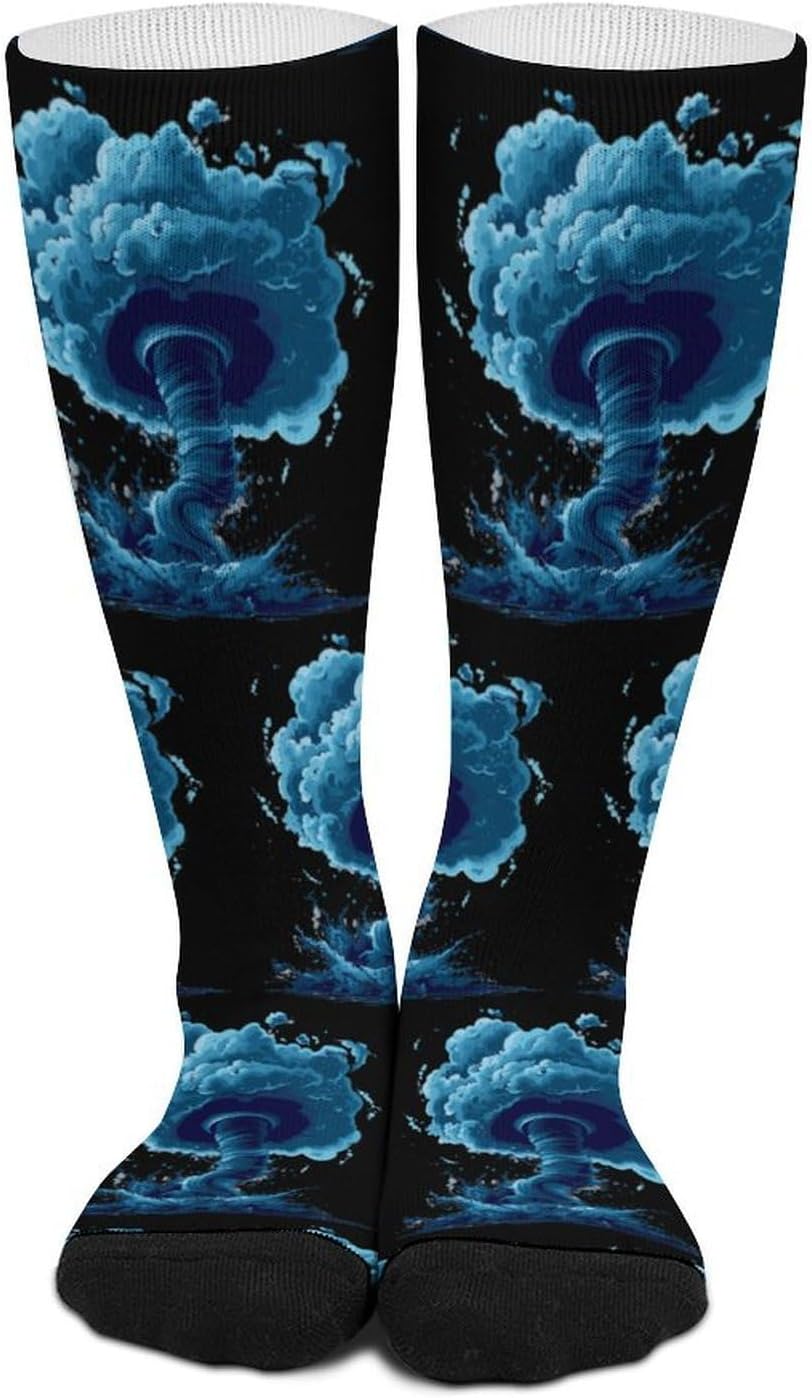 Storm-Tornado-Hurricane Knee High Socks Athletic Long Stockings Sport Casual Crew Tube Sock Boot 46cm