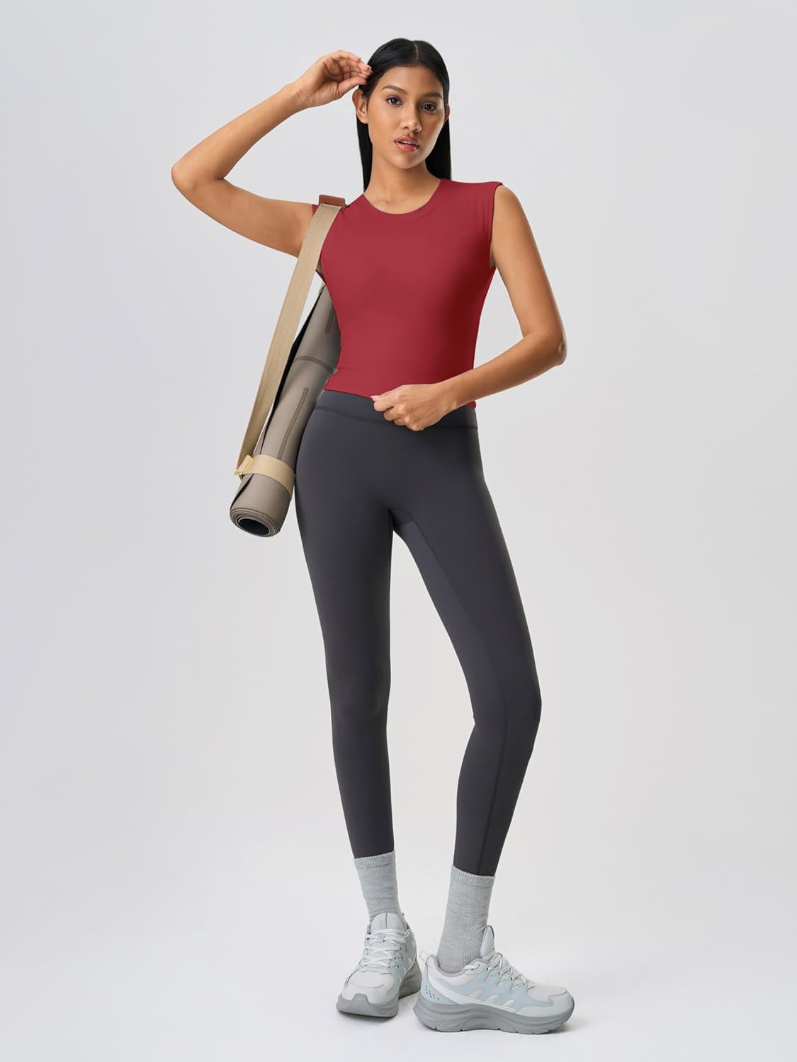 ABOCIW Women Twist Back Workout Top with Built in Bra Cap Sleeve Pilates Yoga Crop Top Athletic Gym Shirt