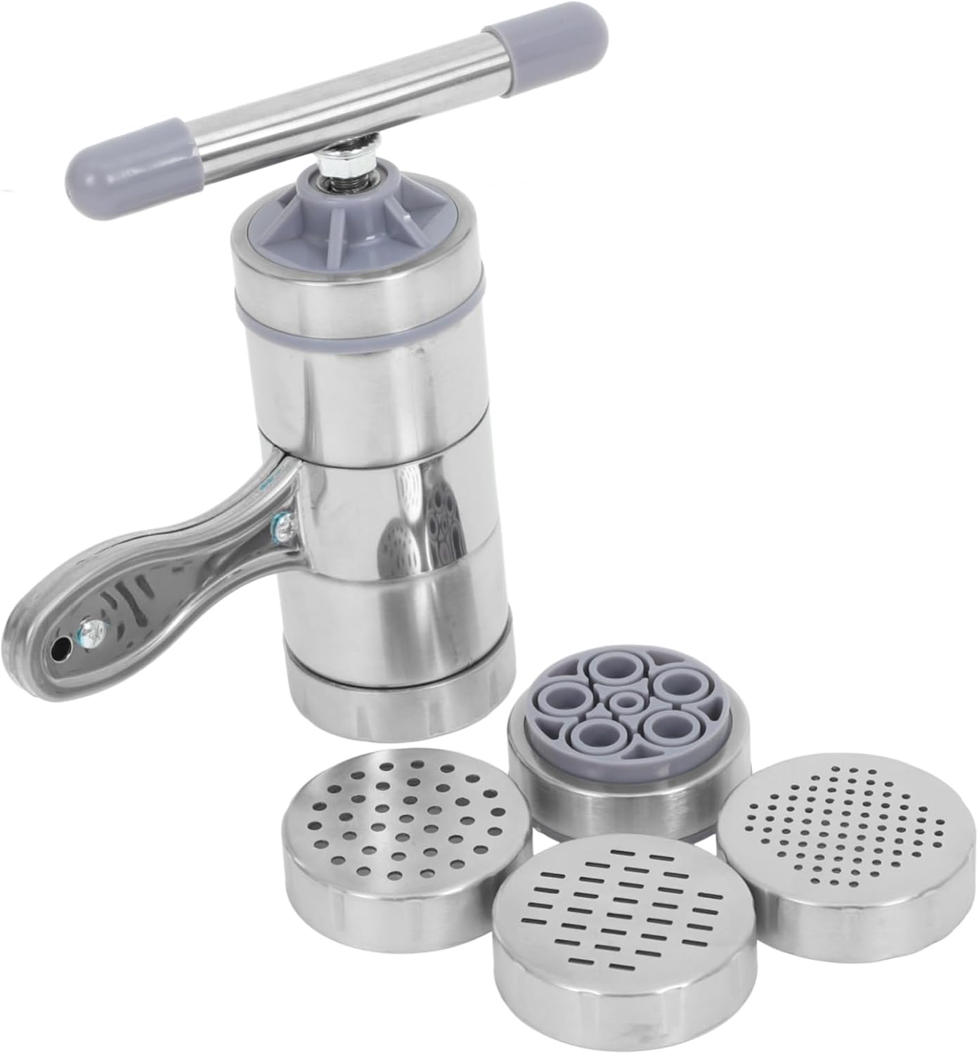 ULTECHNOVO 6pcs Stainless Steel Beekeeping Tool Set Manual Honey Extractor and Noodle Maker Molds for Household Use Versatile Kitchen Equipment for Honey and Fruit Juice Extraction