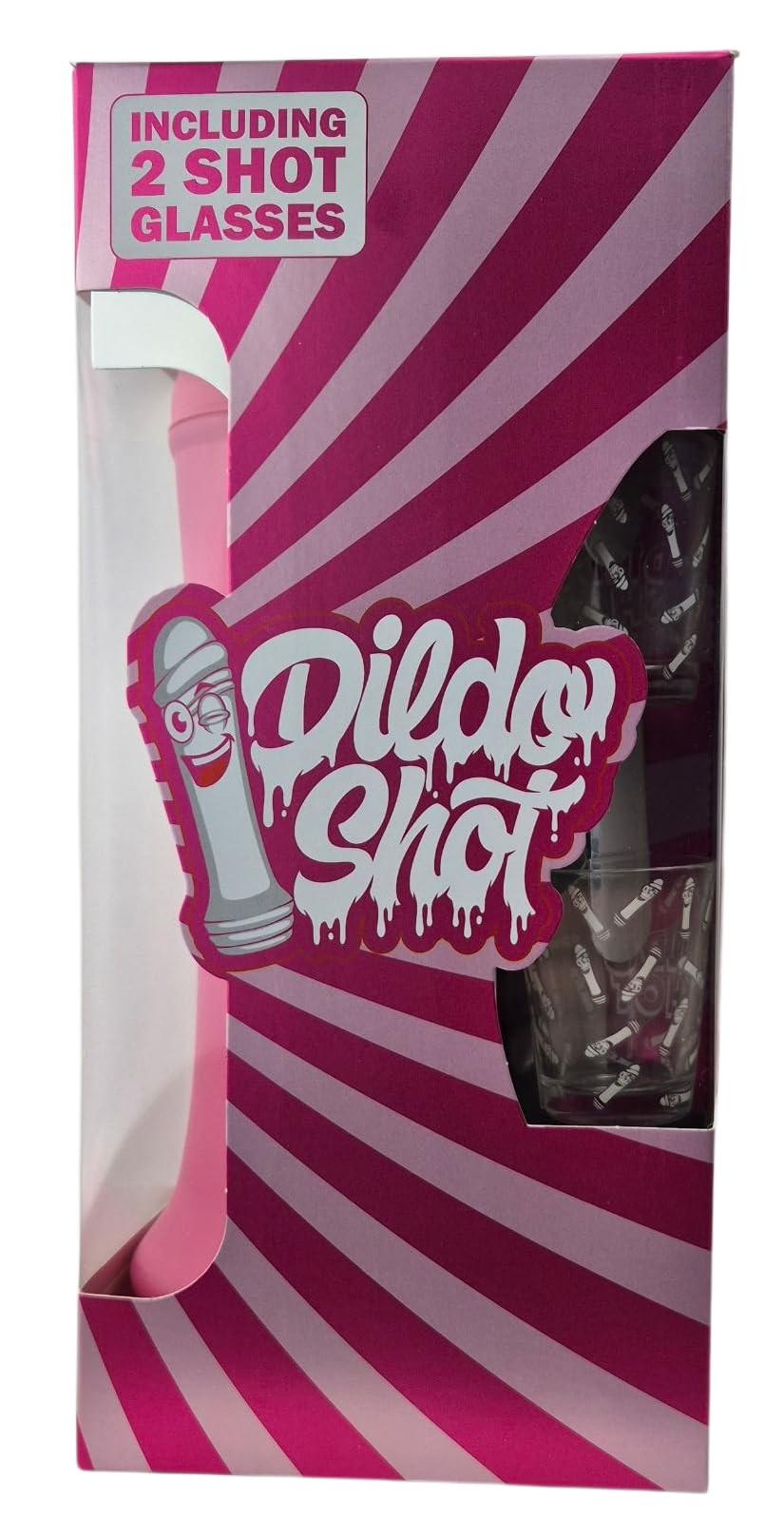 Dildo Shot 10% Vol. 0,7L im Geschenkset mit 2 Gläsern | Fruchtiges Partygetränk für Feiern, Geburtstage & Junggesellenabschiede | Mild & aromatisch