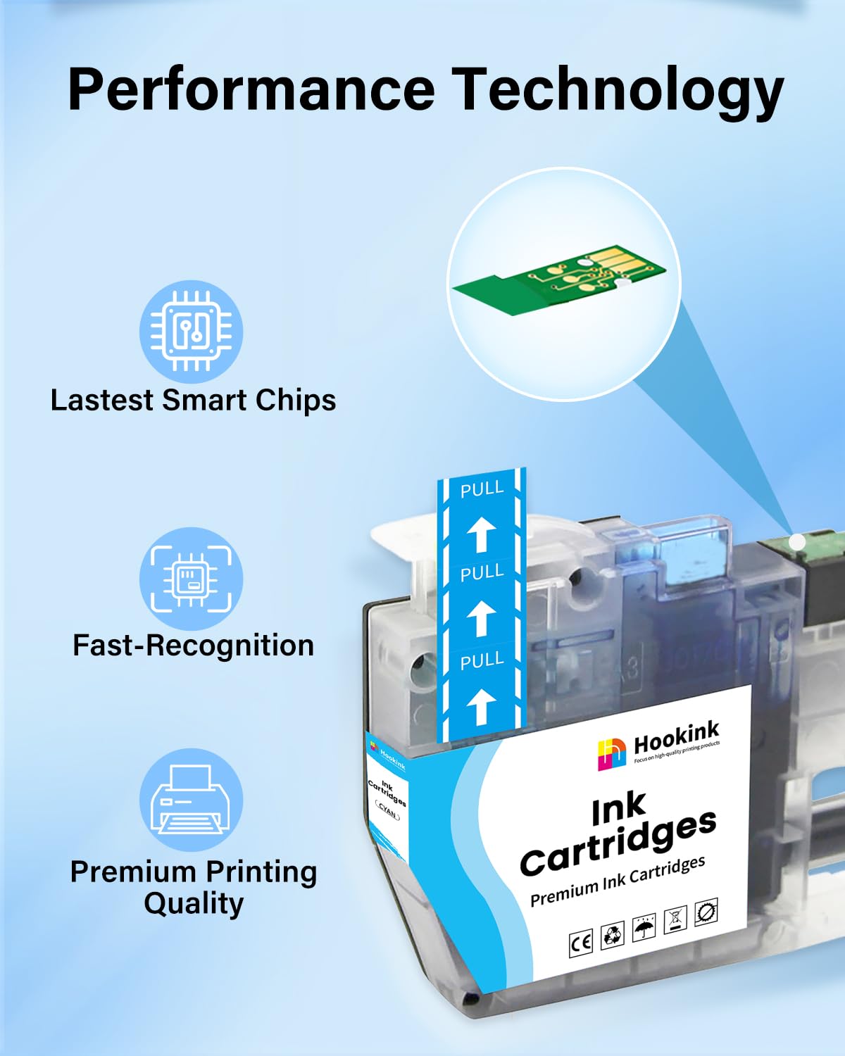 Cartouches D'encre Compatibles Brother LC424 - Lot 4 Couleurs (Noir, Cyan, Magenta, Jaune) - Pour DCP-J1200W / DCP-J1200WE - 9