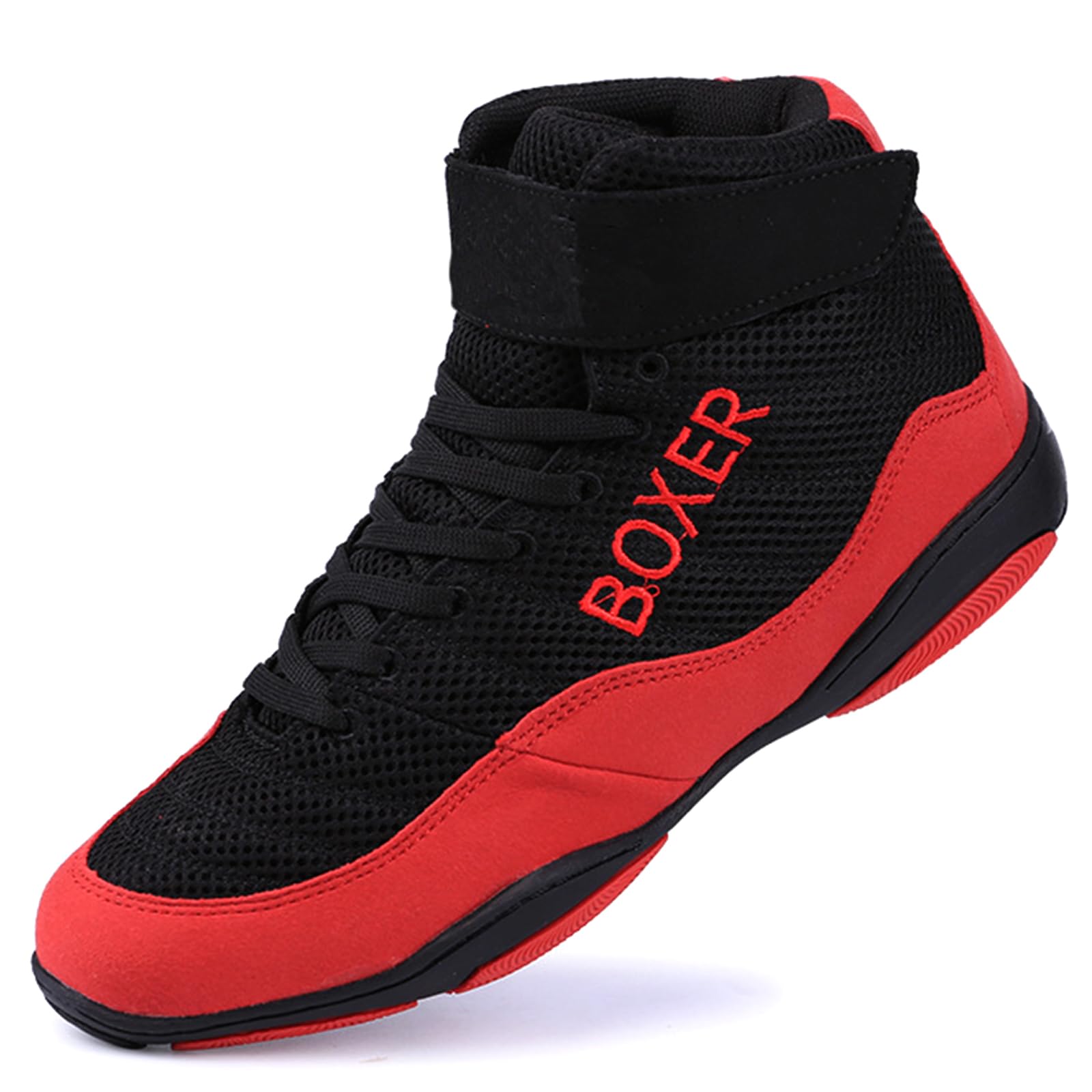 Zapatos De Lucha Libre para Hombres Transpirables Zapatos De Boxeo para Levantamiento de Pesas, Fitness Atlético