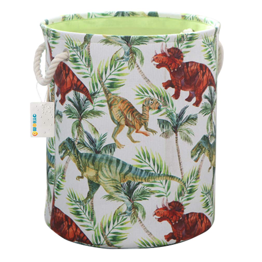 OYHOMO Collapsible Laundry Basket Thickened Fabric Toys Basket Storage Bin Clothes Hamper Large for Baby Kids Nursery Organiser (Dinosaur)
