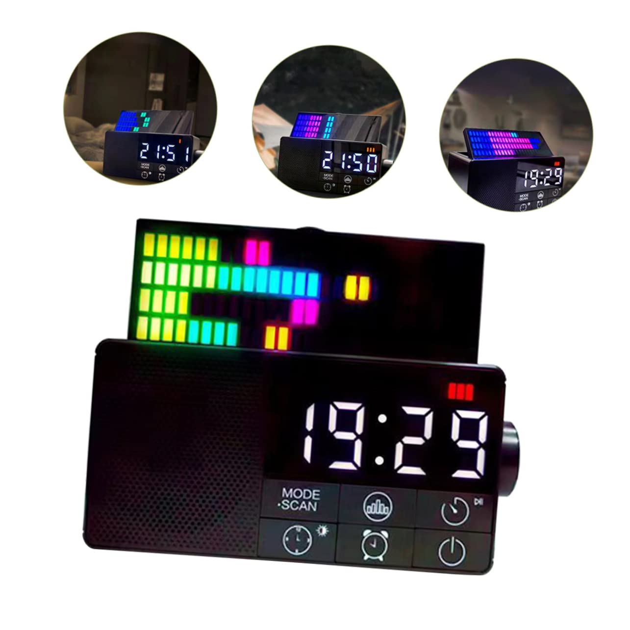 VILLCASE Reloj Despertador Digital Inalámbrico con Altavoz y Función de Radio FM Diseño Retro Temporizador y Modo de Repetición para Mesitas de Noche