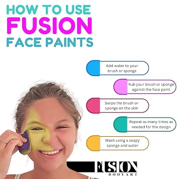 Fusion Body Art - Lodie Up Face Painting Palette | Cute Pastel Rainbow