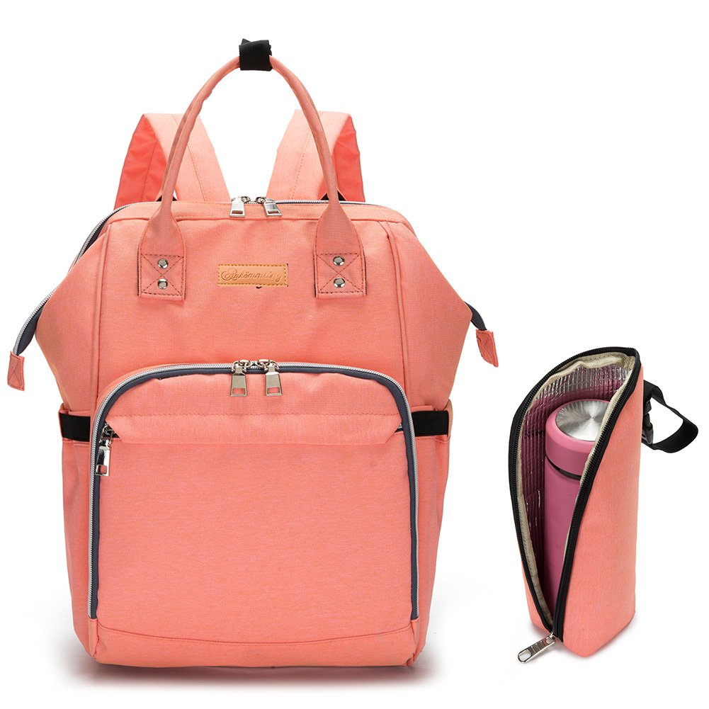 borsa zaino porta pannolini, impermeabile, multifunzione, di grande capacità; organizer da viaggio con tappetino per il cambio, una borsa termica per biberon e clip per passeggino