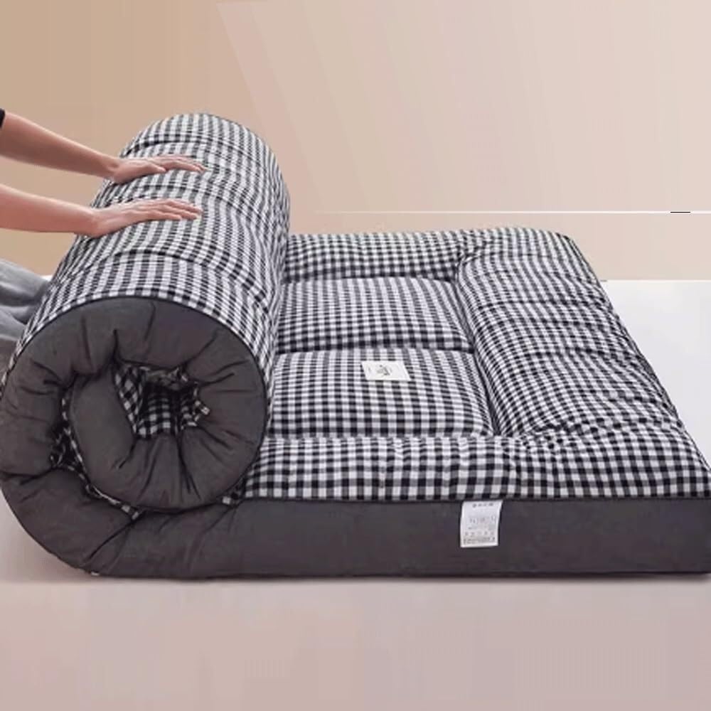 Bardzo gruby japoński materac futon w rozmiarze King Size - wygodne łóżko zwijane oddychająca składana konstrukcja do akademika i pokoju studenckiego - najwyższy komfort snu i wsparcie rozwiązanie