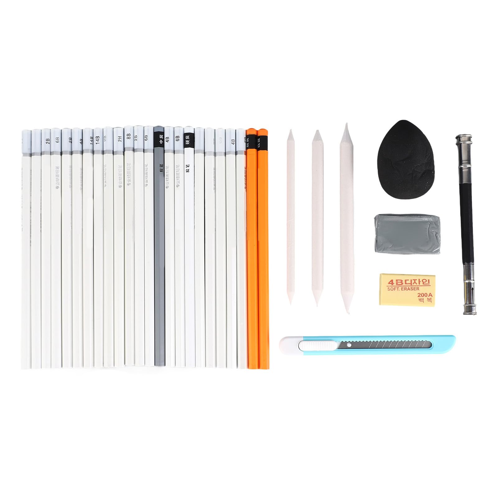 Ensemble de crayons à charbon de bois, crayons à dessin professionnels pour éviter la casse, crayons à dessin au fusain, crayons à croquis pour artistes débutants, dessin,