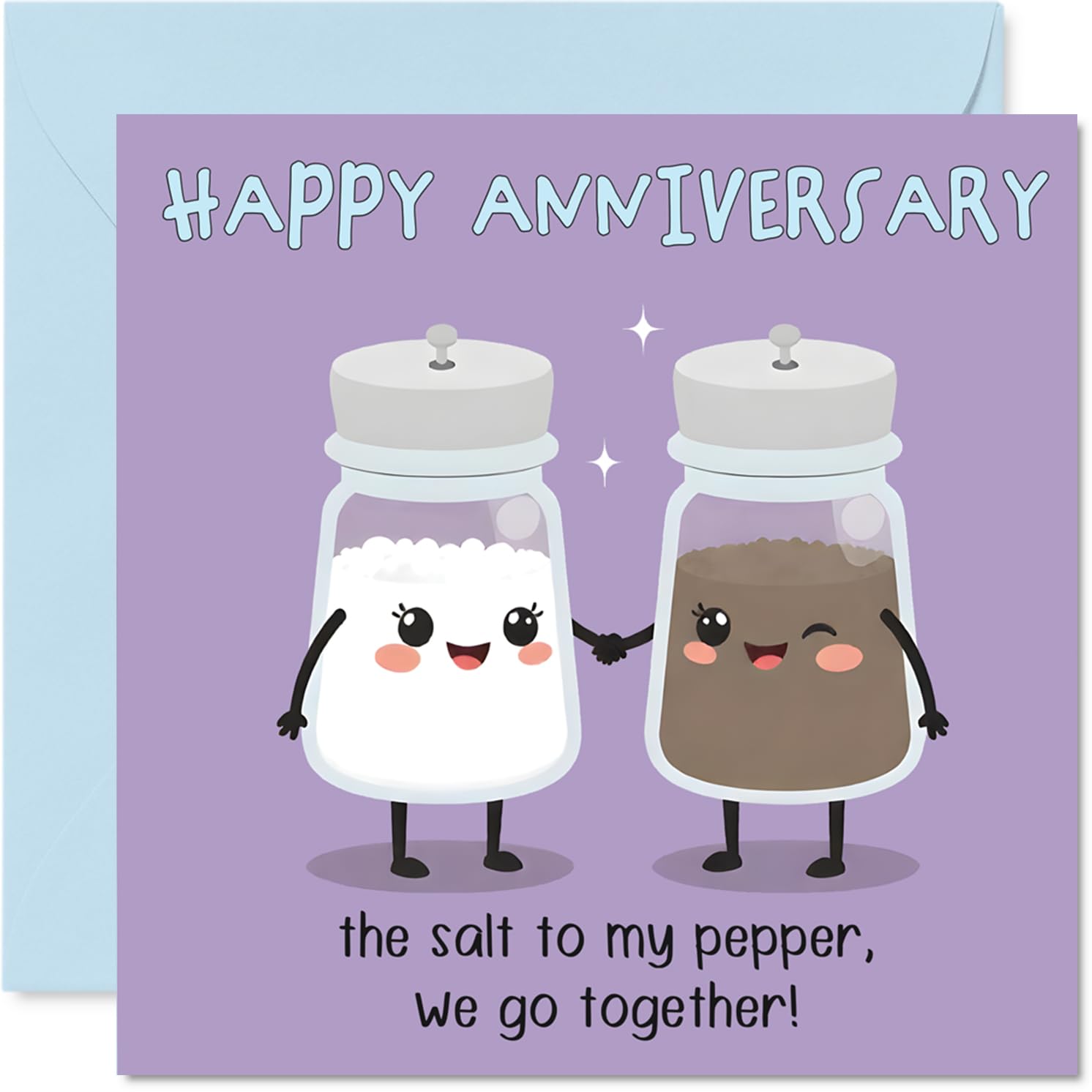 Funny Anniversary Card - Salt and Pepper - Cheeky Happy Anniversary Card for, 145mm Joke Humour Anniversaries Greeting Cards