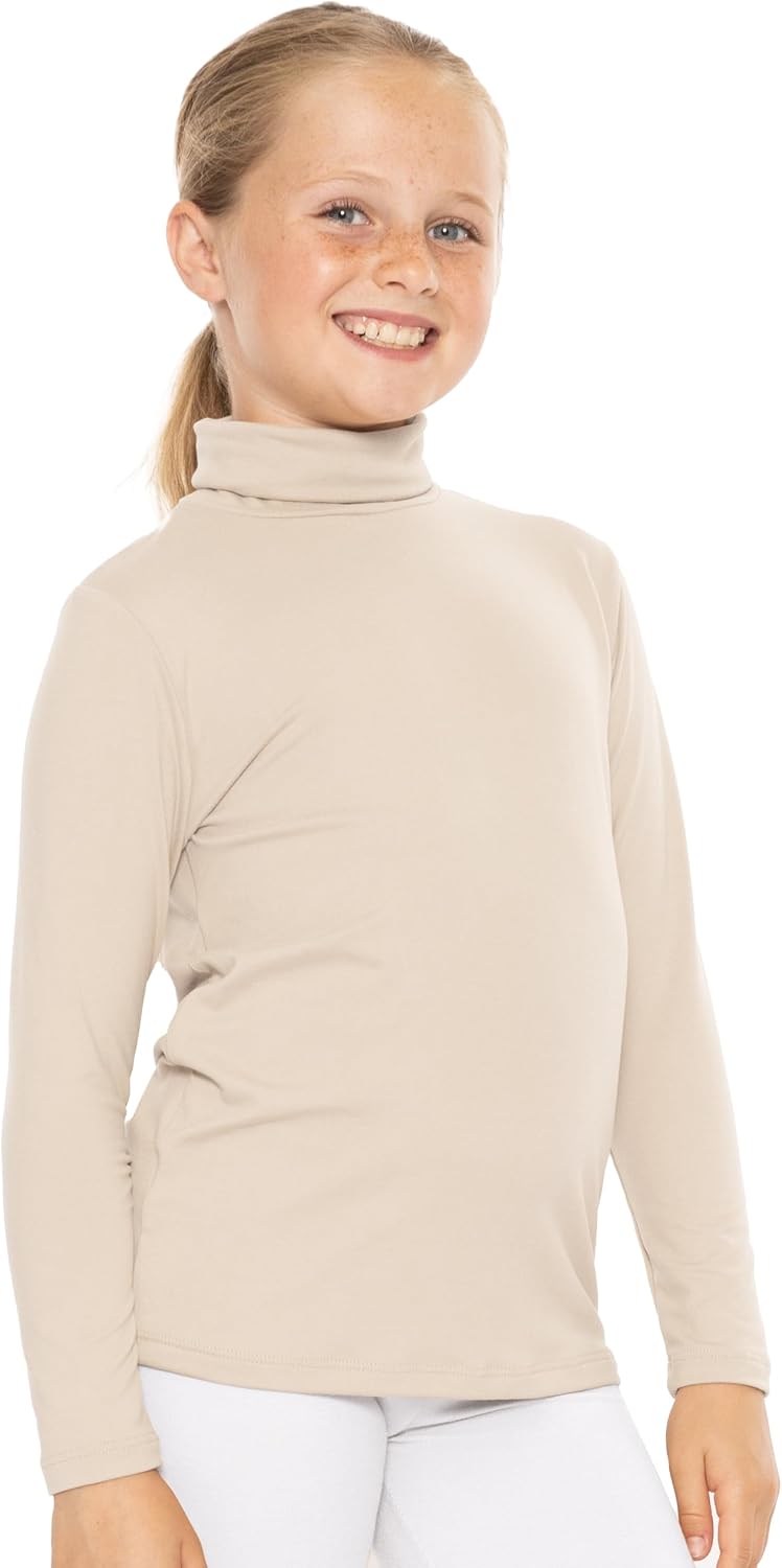 STRETCH IS COMFORT Girl's Oh So Soft Long Sleeve Turtleneck | Youth Size 2-16
