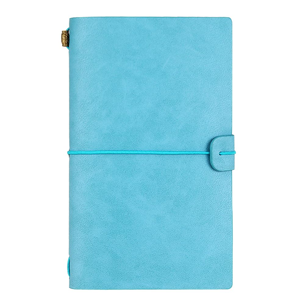 NectaRoy Retro Vintage Refillable Leather Notebook with Lined and Blank Inserts, Travelers Journals Diary Notepad,12x20cm