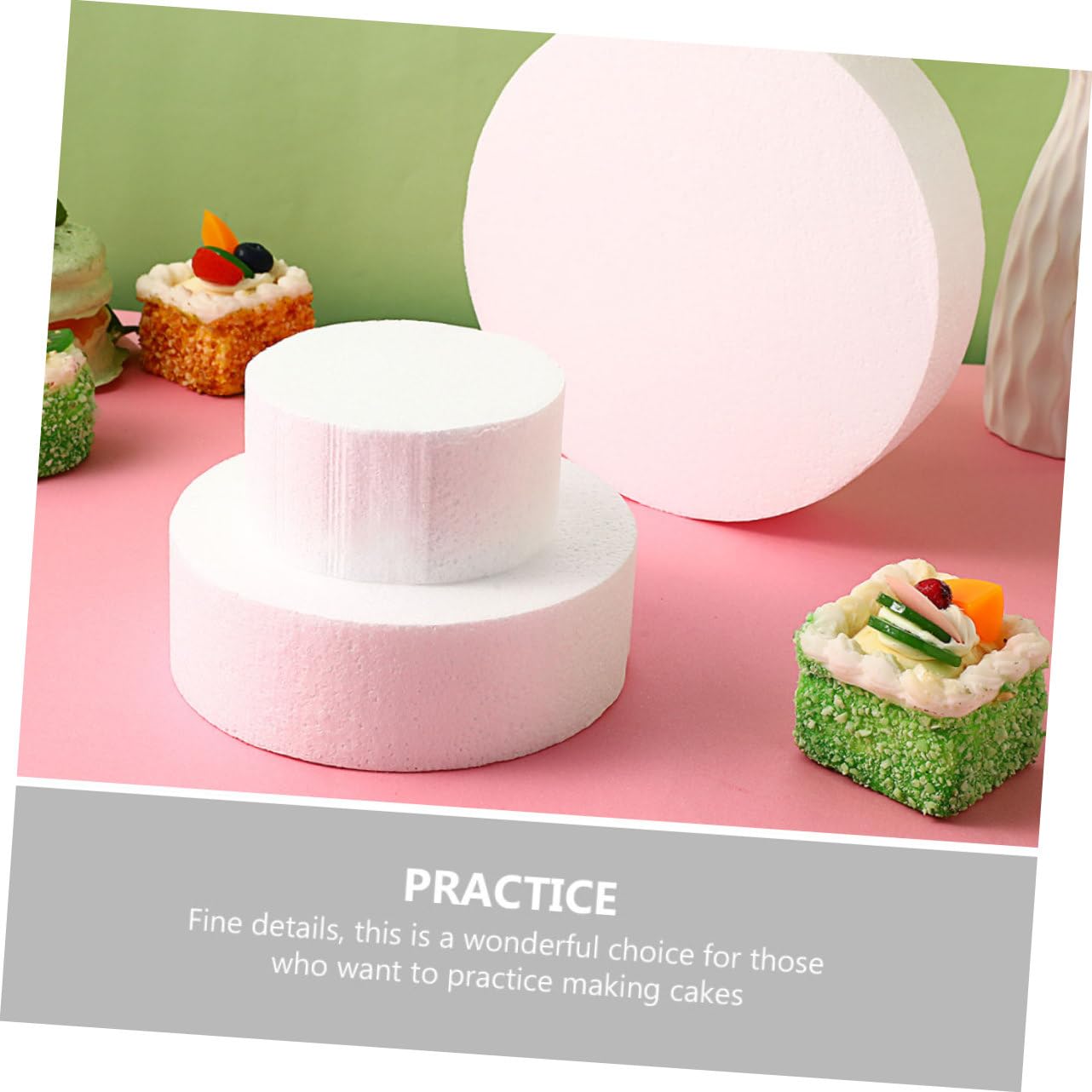 SEWACC 9stücke Teiliges Kuchenmodell Runde Form Aus Leichtem Für Tortendekoration Für Hochzeiten Und Backzubehör ø Perfektes Übungswerkzeug Für Fondant Und Buttercreme
