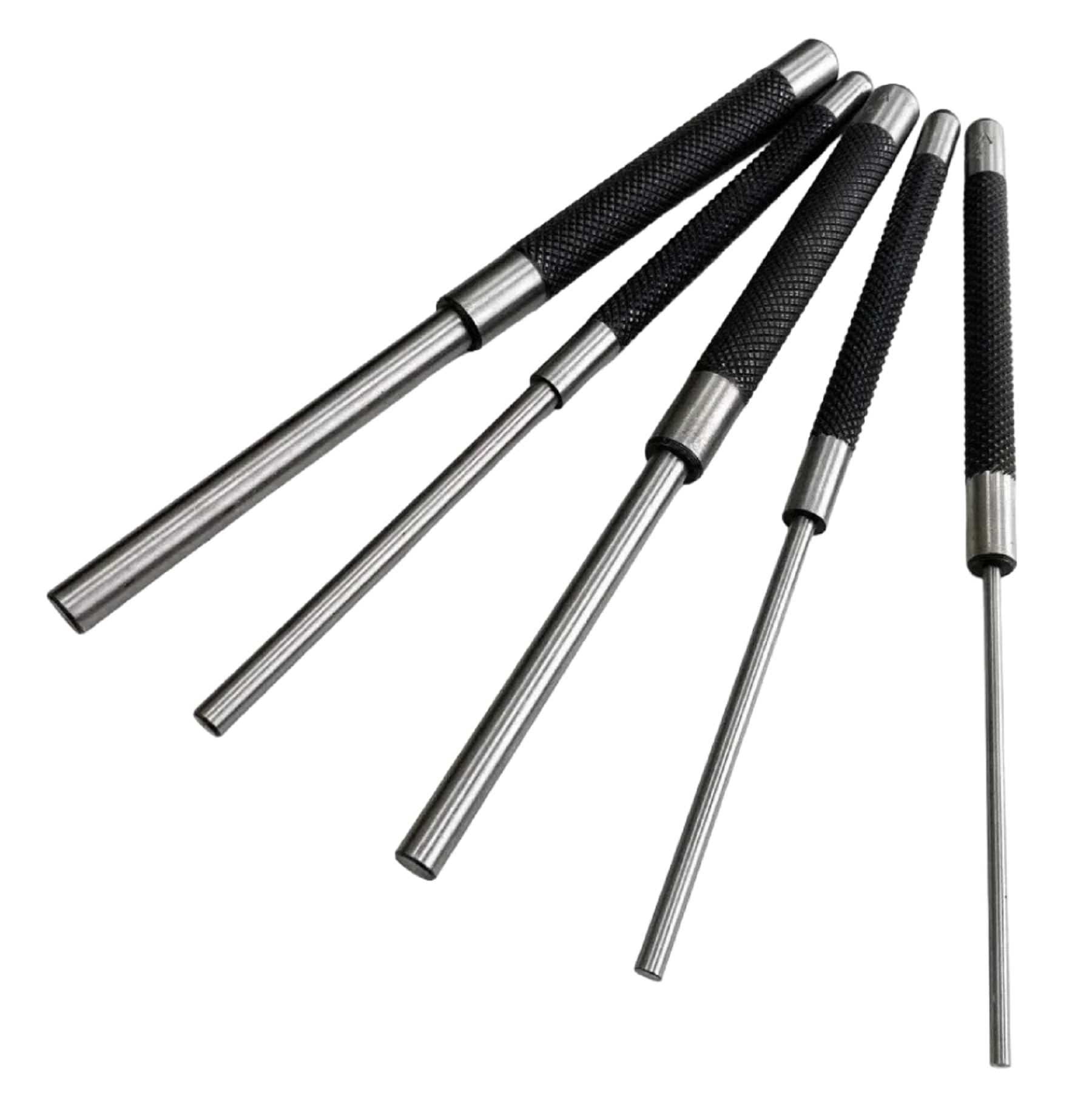 Dunnet Tools Long Series Parallel Pin Punch Set | 5pc Professional Metal Punch Tool Kit for DIY Engineering, Metalworking | and Automotive Repair with Durable Steel Construction