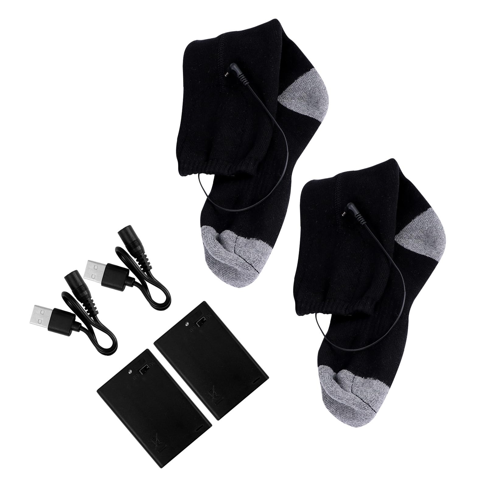 Levemolo Calcetines Térmicos Invierno Material Poliéster, Transpirables y Amigables Calentador de Pies USB para Viajes