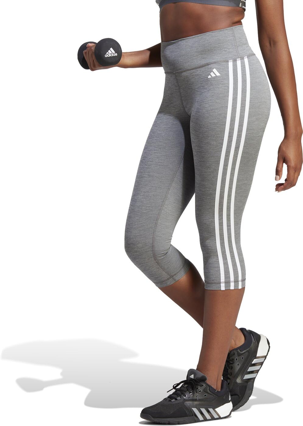 adidas Damen Tights Train Essentials 3-Stripes High-Waisted 3/4 Leggings
