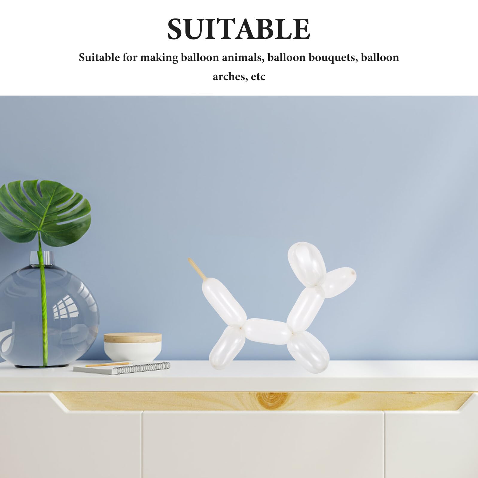 Toyvian 200 Pezzi Palloncini Lunghi in Lattice per Modellazione Creativa di Animali Fiori e Archi Nuziali Decorazioni per Feste di Compleanno e Matrimoni Facile per Principianti