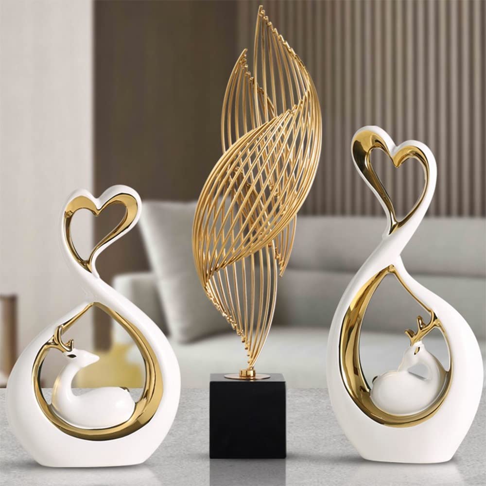 Home Decor Modern Art Abstract Art Statua in Ceramica, Stile Moderno Ornamenti Decorativi for Soggiorno, tavolino da caffè, Desktop for Ufficio