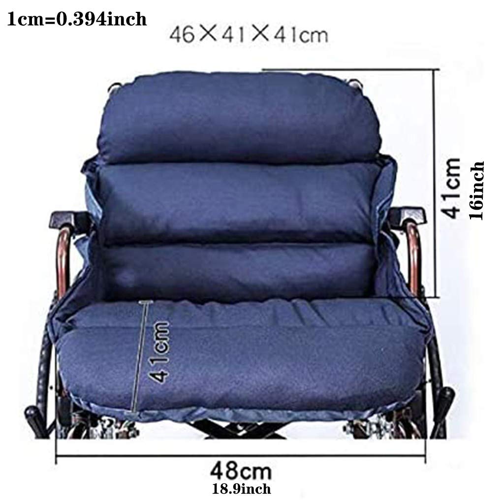 Cojín para Silla de Ruedas con Respaldo, Integrado Cojín para Asiento de Silla de Ruedas Cojín Anti-decúbito Asiento Trasero Cojín Alivio del Dolor
