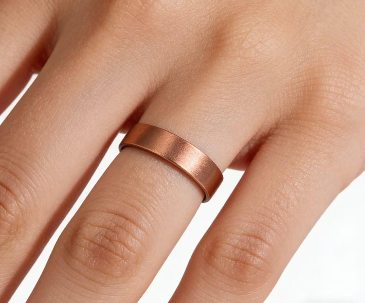 2 szt. miedziany pierścień do terapii magnetycznej z 4 magnesami 99,9% czystego materiału miedzianego regulowany otwarty dla pary pierścionki biżuteria klasyczny design
