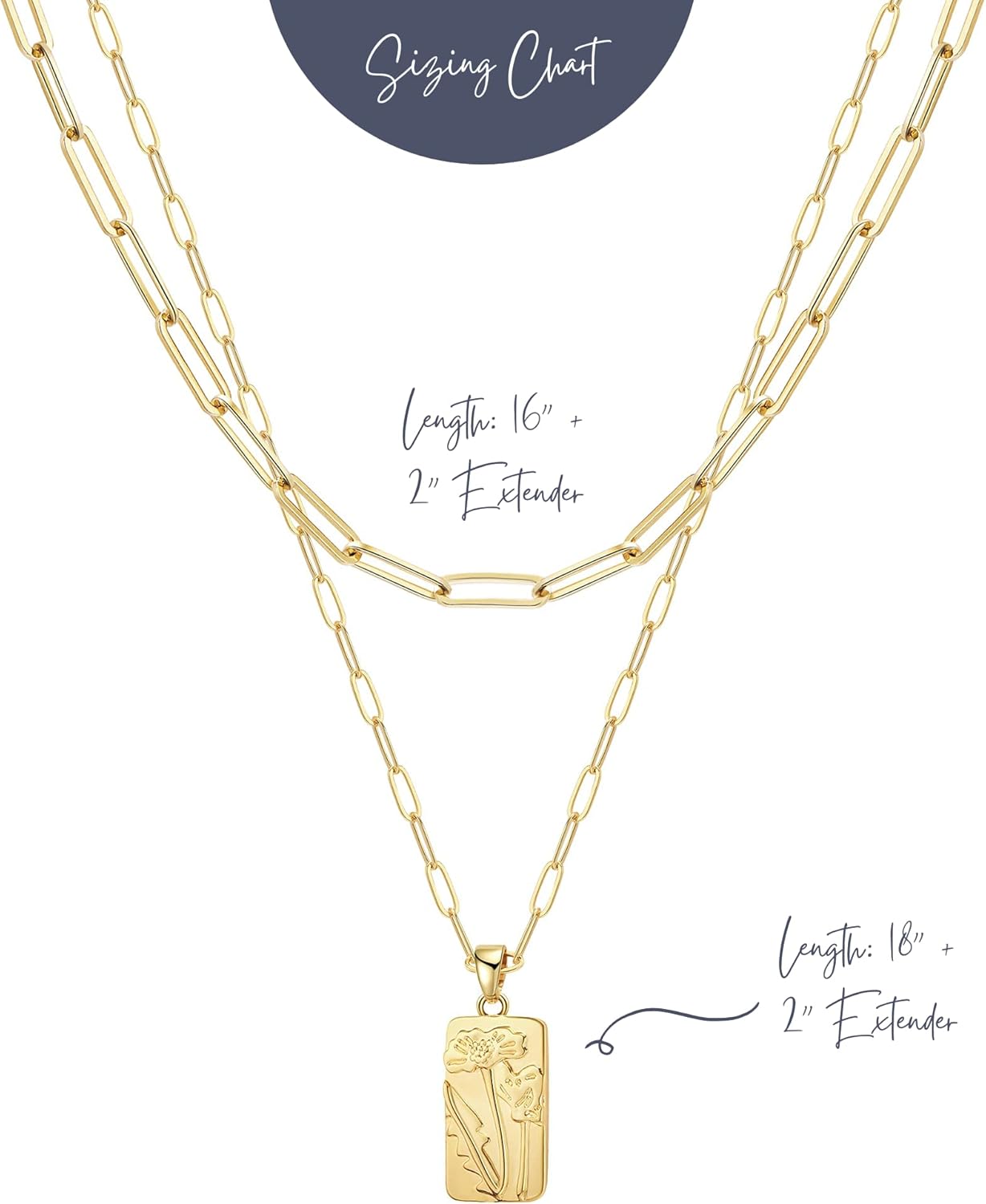 Ava Riley Necklace for Women, 14K Gold-Plated Dainty Choker, Silver Layered Necklaces for Women, Trendy Beach Jewelry - Image 5