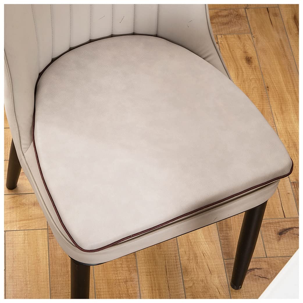 Cojines impermeables para sillas de comedor de piel sintética en forma de U, antideslizantes, con respaldo de goma, para sillas de comedor, color gris, 45 x 47 cm, cómodos y duraderos