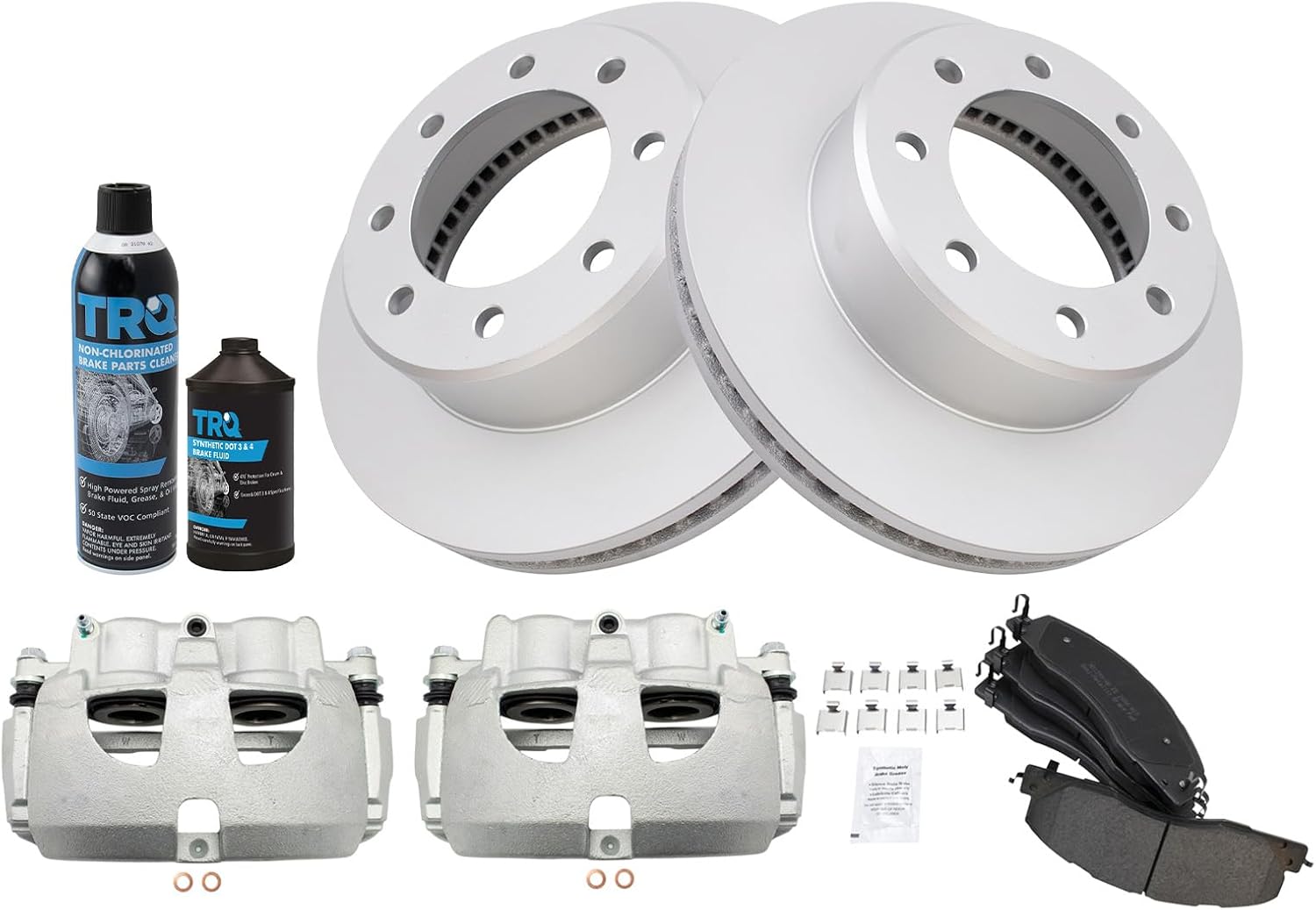 TRQ Front Brake Pad & Rotor Kit Semi-Metallic Compatible with 2009-2010 Dodge Ram 2500 Ram 3500 2011-2018 Ram 2500 3500